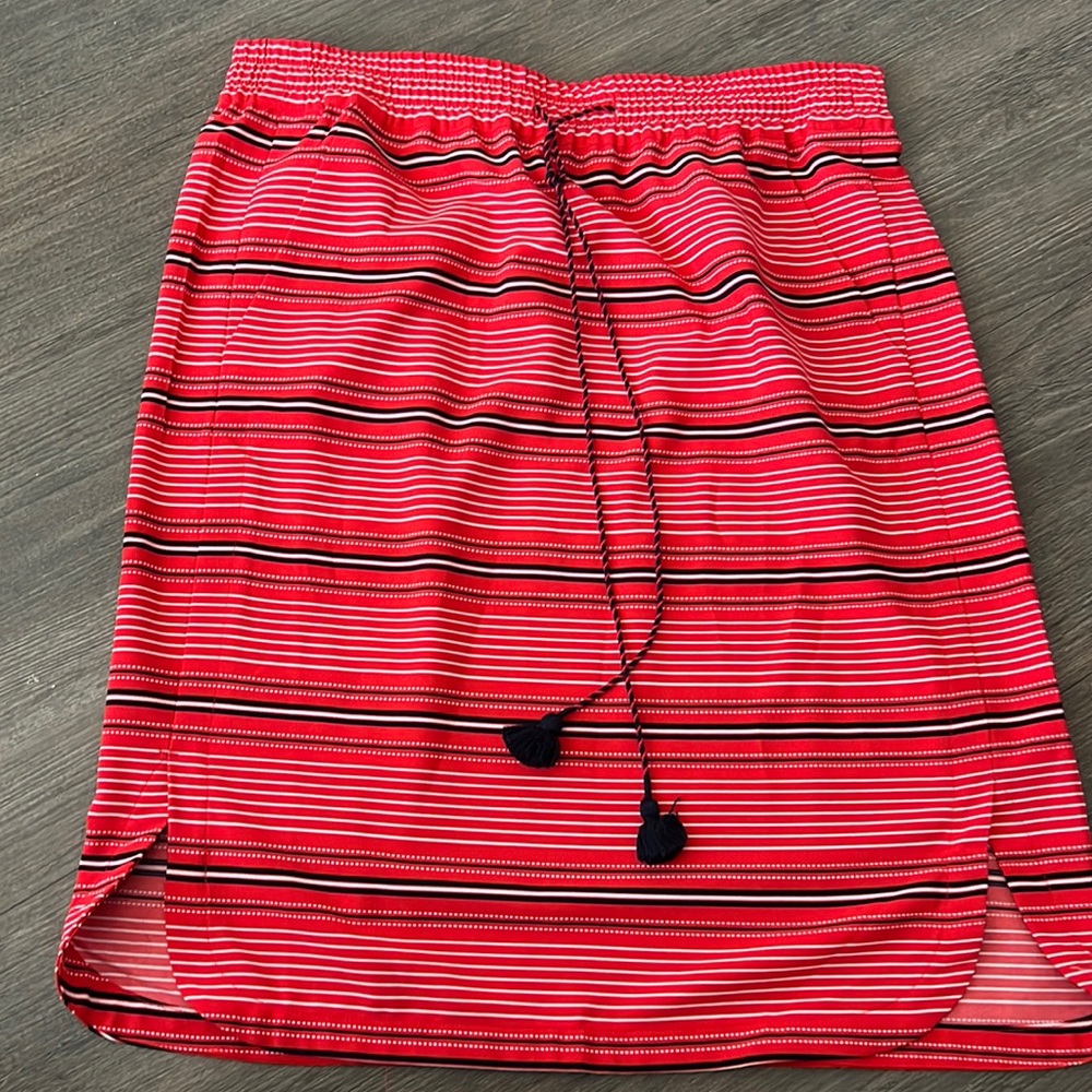 Red striped skirt